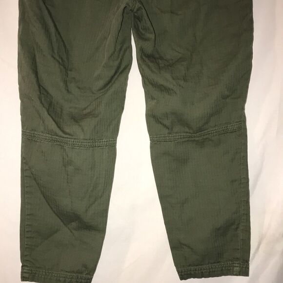 Loft Women's Green Elastic Waistband Zip Solid Capri Cargo Pants Size 00 - Picture 7 of 7